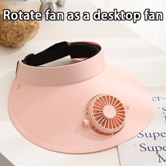 Sun Visor Hat with Fan Adjustable Elastic PVC Large Sun Protection Unisex - Picture 4 of 7